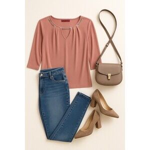 Blush & Bold: Love Scarlett Chain Accent Keyhole Top – XL